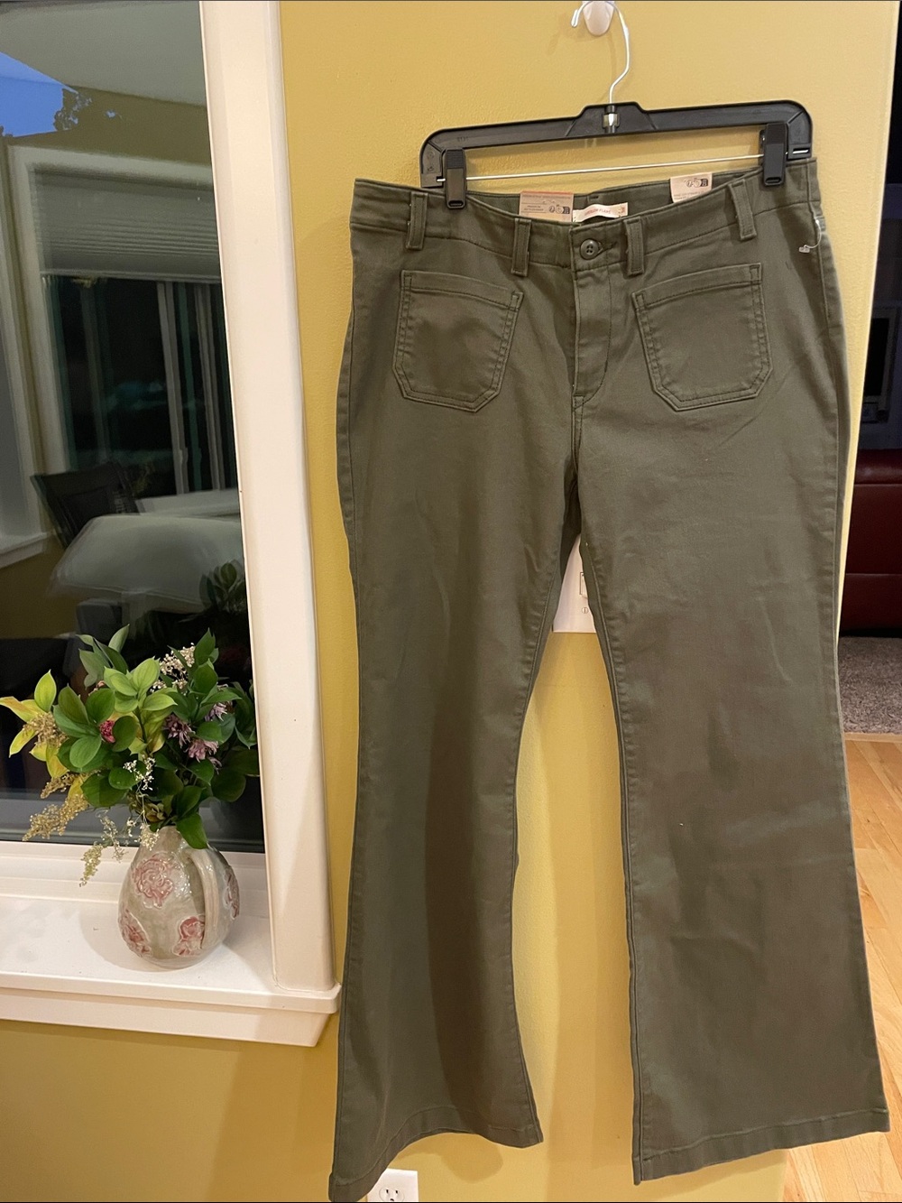 NWT Levi's Olive Green Superlow Flare Jeans